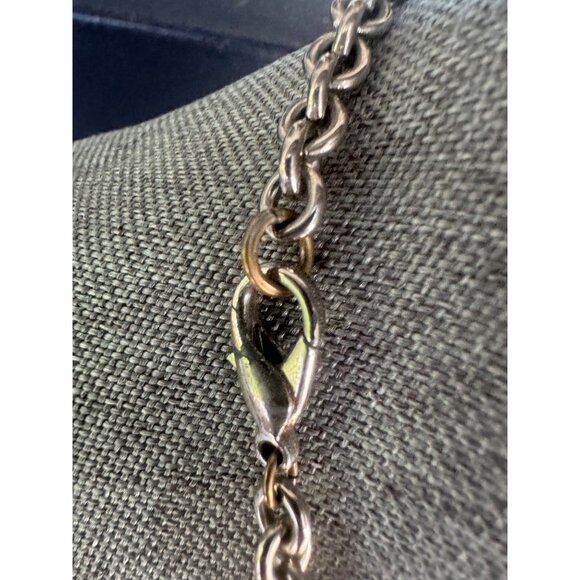 Ben Amun Obsidian Silver Tone Chain Necklace - Picture 3 of 5